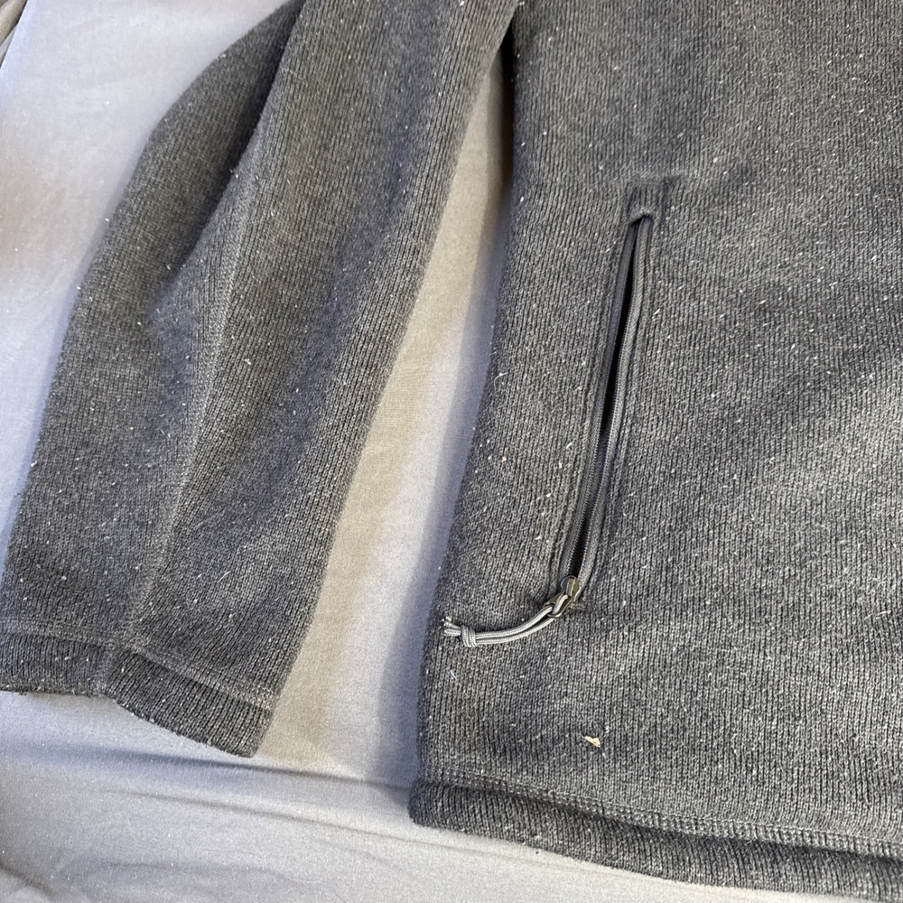 The North Face Pullover Mens L Black Grid Fleece Quarter Zip Warm - Picture 4 of 10